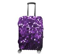 HETVBNS Beautiful Purple Glitter Luggage Cover, Elastic Luggage Protector Fits 19-32in Suitcases, Washable & Anti-Scratch Suitcase Cover for Men Women, style, Small, Classic