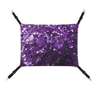 HETVBNS Beautiful Purple Glitter Pet Hammock for Cats & Dogs, Soft Breathable Canvas Hanging Hammock with Adjustable Straps, Comfortable & Durable Hanging Bed for Small to Medium Pets