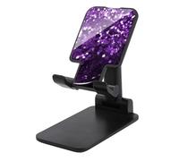 HETVBNS Beautiful Purple Glitter Phone Stand for Desk - Adjustable & Foldable Tablet Stand Portable Cell Phone Stand Holder Compatible with 4-13" Smartphones, Tablets