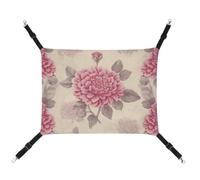 HETVBNS Beautiful Vintage Flower Pet Hammock for Cats & Dogs, Soft Breathable Canvas Hanging Hammock with Adjustable Straps, Comfortable & Durable Hanging Bed for Small to Medium Pets