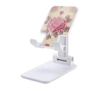 HETVBNS Beautiful Vintage Flower Phone Stand for Desk - Adjustable & Foldable Tablet Stand Portable Cell Phone Stand Holder Compatible with 4-13" Smartphones, Tablets
