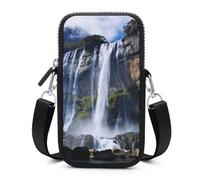HETVBNS Beautiful Waterfall Cell Phone Bag with Detachable Strap, Aesthetic Mini Sling Bag Small Crossbody Bag for Phone