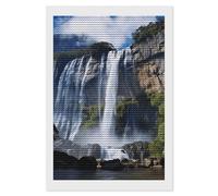 HETVBNS Beautiful Waterfall Diamond Painting Kits for Adults, Full Round Drill DIY Diamond Art for Beginners, 5D Gem Art and Crafts for Home Wall Decor 8"x12"