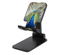HETVBNS Beauty Peacock Phone Stand for Desk - Adjustable & Foldable Tablet Stand Portable Cell Phone Stand Holder Compatible with 4-13" Smartphones, Tablets