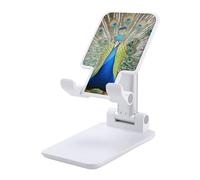 HETVBNS Beauty Peacock Phone Stand for Desk - Adjustable & Foldable Tablet Stand Portable Cell Phone Stand Holder Compatible with 4-13" Smartphones, Tablets