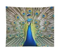 HETVBNS Beauty Peacock Tapestry Wall Hanging - 50"x60" Aesthetic Tapestries Soft Polyester Wall Art Decor Large Tapestry for Bedroom Living Room Dorm Backdrop, Hanging Kit Included