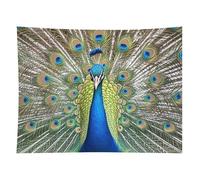 HETVBNS Beauty Peacock Tapestry Wall Hanging - 60"x80" Aesthetic Tapestries Soft Polyester Wall Art Decor Large Tapestry for Bedroom Living Room Dorm Backdrop, Hanging Kit Included