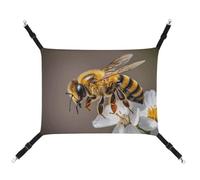 HETVBNS Bee and Flower Pet Hammock for Cats & Dogs, Soft Breathable Canvas Hanging Hammock with Adjustable Straps, Comfortable & Durable Hanging Bed for Small to Medium Pets