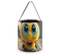 HETVBNS Bee Candy Bag Halloween Trick Or Treat Bucket 7.9x8.3in, Reusable Gift Bags for Party Holiday Wedding
