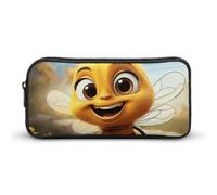 HETVBNS Bee Pencil Case Large Capacity Zipper Pouch, Durable Pencil Box Organizer, Portable Small Cosmetic Bag for Office, Travel
