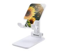HETVBNS Bee & Sunflowers Phone Stand for Desk - Adjustable & Foldable Tablet Stand Portable Cell Phone Stand Holder Compatible with 4-13" Smartphones, Tablets