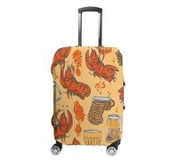 HETVBNS Beer And Crawfish Pattern Luggage Cover, Elastic Luggage Protector Fits 19-32in Suitcases, Washable & Anti-Scratch Suitcase Cover for Men Women, style, L, Classic