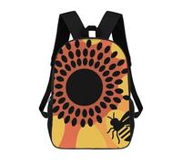 HETVBNS Bees And Sunflowers Backpack for Women Men, Durable 600D Polyester Bookbag with Large Capacity, Lightweight 17 Inch Laptop Backpack Minimalism Casual Daypack for Work, Travel