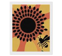 HETVBNS Bees and Sunflowers Diamond Painting Kits for Adults, Full Round Drill DIY Diamond Art for Beginners, 5D Gem Art and Crafts for Home Wall Decor 16"x20"