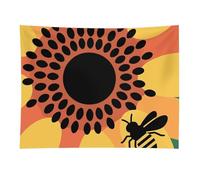 HETVBNS Bees And Sunflowers Tapestry Wall Hanging - 30"x40" Aesthetic Tapestries Soft Polyester Wall Art Decor Large Tapestry for Bedroom Living Room Dorm Backdrop, Hanging Kit Included