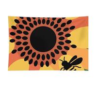 HETVBNS Bees And Sunflowers Tapestry Wall Hanging - 40"x60" Aesthetic Tapestries Soft Polyester Wall Art Decor Large Tapestry for Bedroom Living Room Dorm Backdrop, Hanging Kit Included
