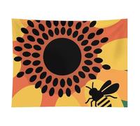 HETVBNS Bees And Sunflowers Tapestry Wall Hanging - 60"x80" Aesthetic Tapestries Soft Polyester Wall Art Decor Large Tapestry for Bedroom Living Room Dorm Backdrop, Hanging Kit Included