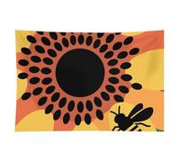 HETVBNS Bees And Sunflowers Tapestry Wall Hanging - 60"x90" Aesthetic Tapestries Soft Polyester Wall Art Decor Large Tapestry for Bedroom Living Room Dorm Backdrop, Hanging Kit Included