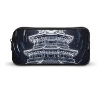 HETVBNS Beijing Tiantan Pencil Case Large Capacity Zipper Pouch, Durable Pencil Box Organizer, Portable Small Cosmetic Bag for Office, Travel