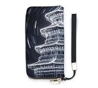 HETVBNS Beijing Tiantan Wallet, Elegant Wristlet Wallet with Multi-Card Slots, PU Leather Long Purse for Women, Men