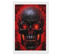 HETVBNS Black and Red Skull Diamond Painting Kits for Adults, Full Round Drill DIY Diamond Art for Beginners, 5D Gem Art and Crafts for Home Wall Decor 8"x12"