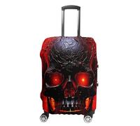 HETVBNS Black And Red Skull Luggage Cover, Elastic Luggage Protector Fits 19-32in Suitcases, Washable & Anti-Scratch Suitcase Cover for Men Women, style, XL, Classic