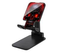 HETVBNS Black and Red Skull Phone Stand for Desk - Adjustable & Foldable Tablet Stand Portable Cell Phone Stand Holder Compatible with 4-13" Smartphones, Tablets