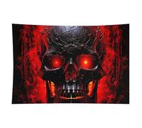 HETVBNS Black And Red Skull Tapestry Wall Hanging - 40"x60" Aesthetic Tapestries Soft Polyester Wall Art Decor Large Tapestry for Bedroom Living Room Dorm Backdrop, Hanging Kit Included