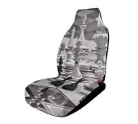 HETVBNS Black and White Breathable Car Seat Cover Plaid Car Front Seat Protector with Elastic Edge Car Seat Pads Car Interior Accessories Fits