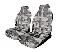 HETVBNS Black and White Breathable Car Seat Cover Plaid Front Seat Protector with Elastic Edge Car Seat Pads Car Interior Accessories Fits SUV