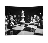 HETVBNS Black And White Chess Tapestry Wall Hanging - 30"x40" Aesthetic Tapestries Soft Polyester Wall Art Decor Large Tapestry for Bedroom Living Room Dorm Backdrop, Hanging Kit Included