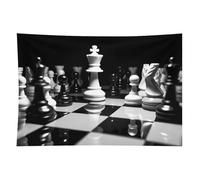 HETVBNS Black And White Chess Tapestry Wall Hanging - 40"x60" Aesthetic Tapestries Soft Polyester Wall Art Decor Large Tapestry for Bedroom Living Room Dorm Backdrop, Hanging Kit Included
