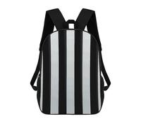 HETVBNS Black And-White Stripes Backpack for Women Men, Durable 600D Polyester Bookbag with Large Capacity, Lightweight 17 Inch Laptop Backpack Minimalism Casual Daypack for Work, Travel