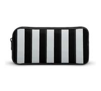 HETVBNS Black And-White Stripes Pencil Case Large Capacity, Durable Pencil Pouch Portable Small Cosmetic Bag with Metal Zipper, Simple Makeup Pouch Aesthetic Toiletry Bag for Travel Office