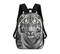 HETVBNS Black And White Tiger Backpack for Women Men, Durable 600D Polyester Bookbag with Large Capacity, Lightweight 17 Inch Laptop Backpack Minimalism Casual Daypack for Work, Travel