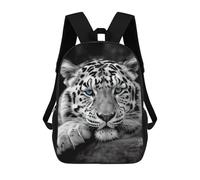 HETVBNS Black And White Tiger Backpack for Women Men, Durable 600D Polyester Bookbag with Large Capacity, Lightweight 17 Inch Laptop Backpack Minimalism Casual Daypack for Work, Travel