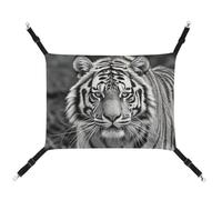 HETVBNS Black and White Tiger Pet Hammock for Cats & Dogs, Soft Breathable Canvas Hanging Hammock with Adjustable Straps, Comfortable & Durable Hanging Bed for Small to Medium Pets