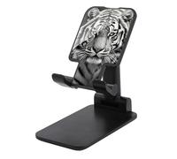 HETVBNS Black and White Tiger Phone Stand for Desk - Adjustable & Foldable Tablet Stand Portable Cell Phone Stand Holder Compatible with 4-13" Smartphones, Tablets