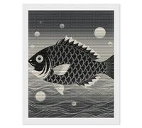 HETVBNS Black and White Yin Yang Koi Fish Diamond Painting Kits for Adults, Full Round Drill DIY Diamond Art for Beginners, 5D Gem Art and Crafts for Home Wall Decor 16"x20"