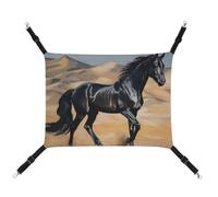 HETVBNS Black Arabian Horse Pet Hammock for Cats & Dogs, Soft Breathable Canvas Hanging Hammock with Adjustable Straps, Comfortable & Durable Hanging Bed for Small to Medium Pets