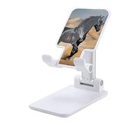 HETVBNS Black Arabian Horse Phone Stand for Desk - Adjustable & Foldable Tablet Stand Portable Cell Phone Stand Holder Compatible with 4-13" Smartphones, Tablets