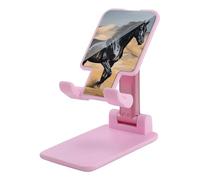 HETVBNS Black Arabian Horse Phone Stand for Desk - Adjustable & Foldable Tablet Stand Portable Cell Phone Stand Holder Compatible with 4-13" Smartphones, Tablets