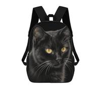 HETVBNS Black Cat Backpack for Women Men, Durable 600D Polyester Bookbag with Large Capacity, Lightweight 17 Inch Laptop Backpack Minimalism Casual Daypack for Work, Travel