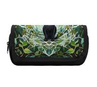 HETVBNS Black Cat Pencil Case Extra Large, Double Layer Pencil Pouch with Zipper, Portable Cosmetic Bags for Travel, Office Stationery Organizer for Women Men