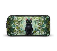 HETVBNS Black Cat Pencil Case Large Capacity Zipper Pouch, Durable Pencil Box Organizer, Portable Small Cosmetic Bag for Office, Travel