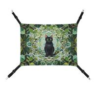 HETVBNS Black Cat Pet Hammock for Cats & Dogs, Soft Breathable Canvas Hanging Hammock with Adjustable Straps, Comfortable & Durable Hanging Bed for Small to Medium Pets