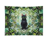 HETVBNS Black Cat Tapestry Wall Hanging - 30"x40" Aesthetic Tapestries Soft Polyester Wall Art Decor Large Tapestry for Bedroom Living Room Dorm Backdrop, Hanging Kit Included