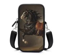 HETVBNS Black Horse Cell Phone Bag with Detachable Strap, Aesthetic Mini Sling Bag Small Crossbody Bag for Phone