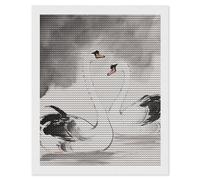 HETVBNS Black White Swans Diamond Painting Kits for Adults, Full Round Drill DIY Diamond Art for Beginners, 5D Gem Art and Crafts for Home Wall Decor 16"x20"