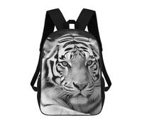 HETVBNS Black White Tiger Backpack for Women Men, Durable 600D Polyester Bookbag with Large Capacity, Lightweight 17 Inch Laptop Backpack Minimalism Casual Daypack for Work, Travel